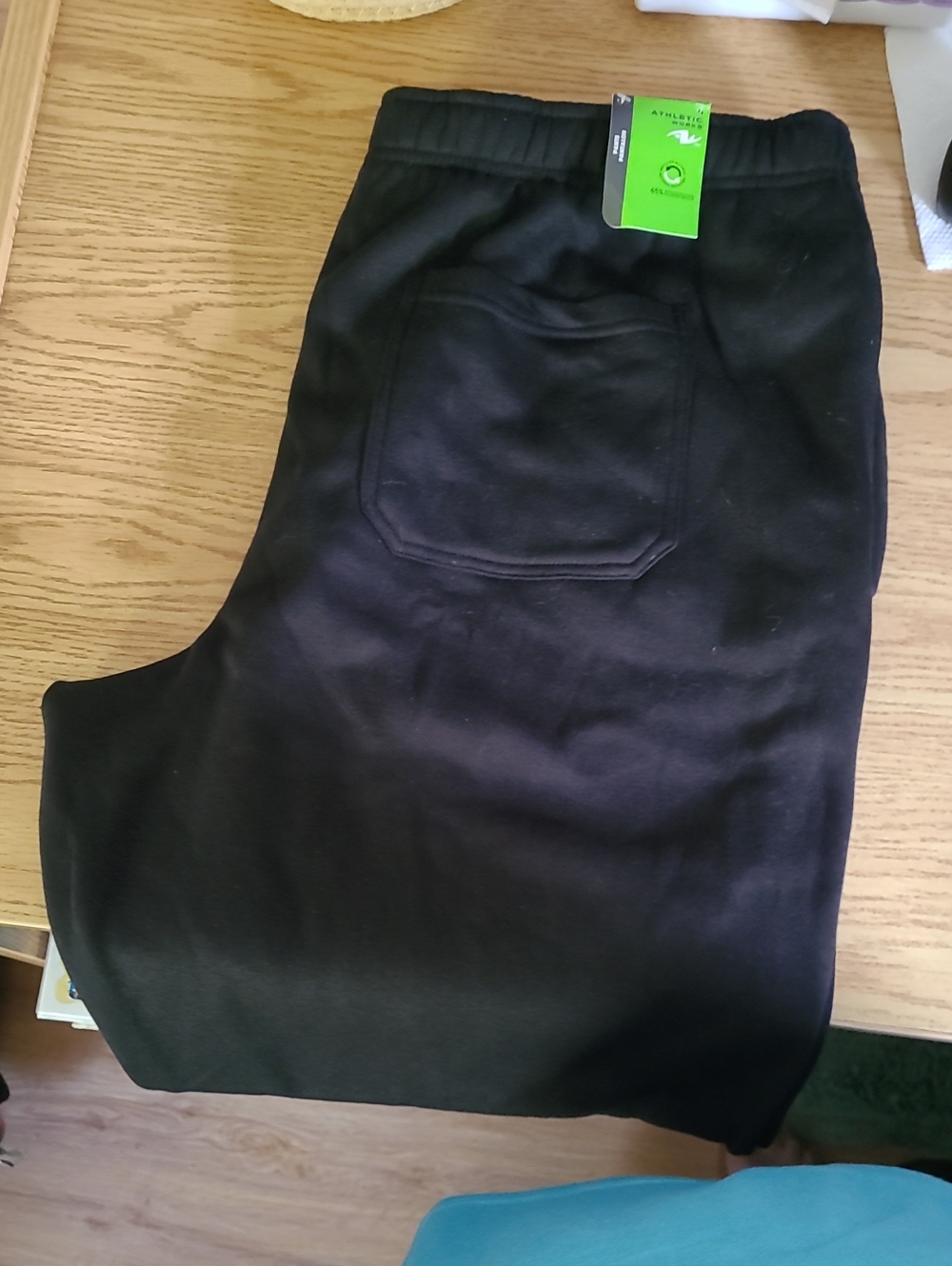 Athletic Works Black Men's Sweatpants with Back Pocket